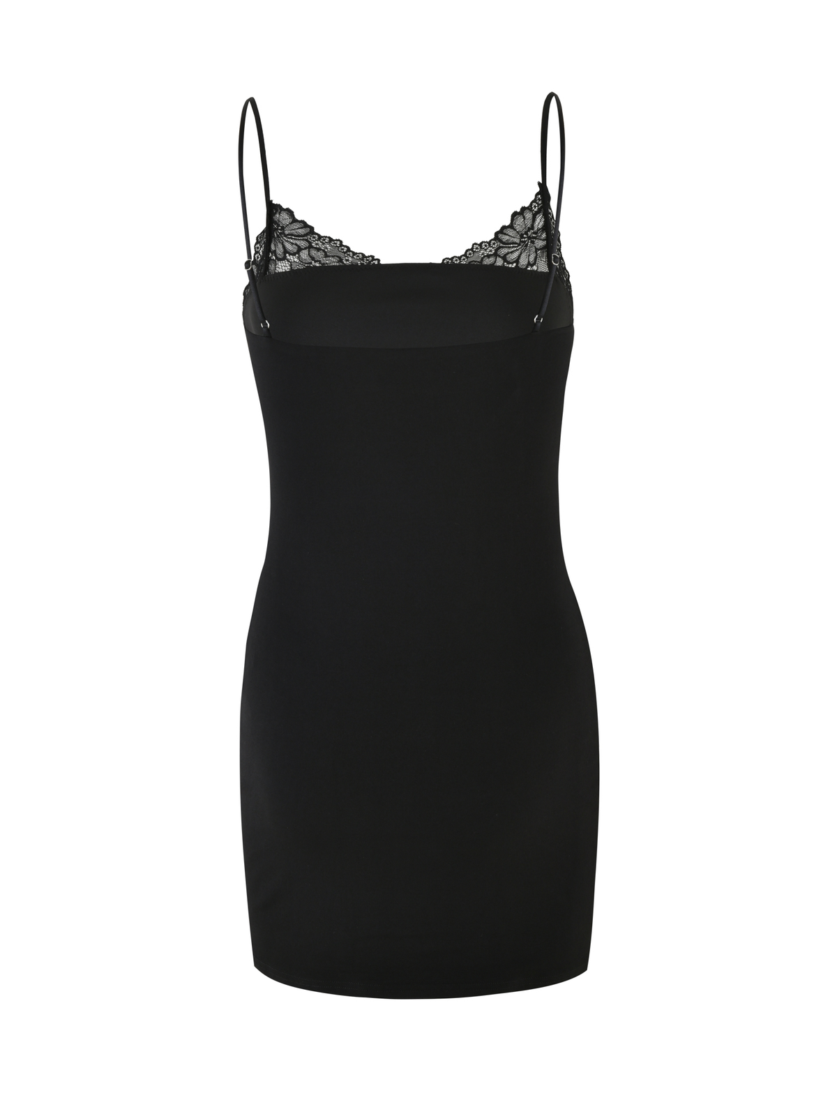 Square Neck Lace Trim Spaghetti Strap Bodycon Mini Dress