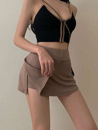High Waist Tennis Skirt Girl Summer A-line Mini Skirt
