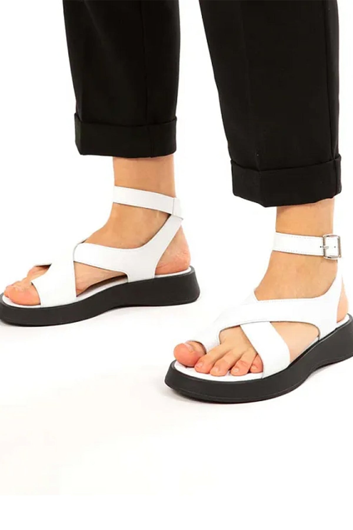 Toe Ring Ankle Strap Chunky Sandals