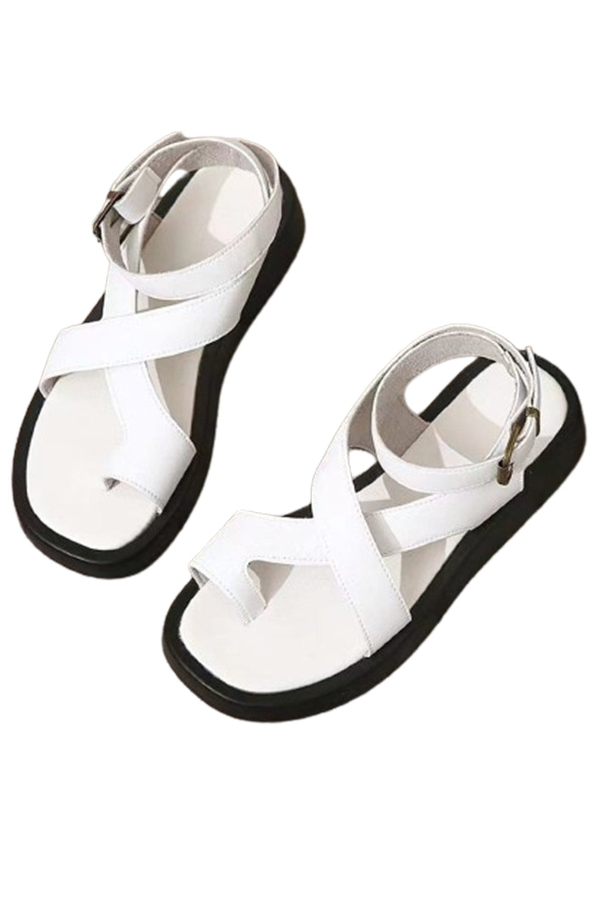 Toe Ring Ankle Strap Chunky Sandals
