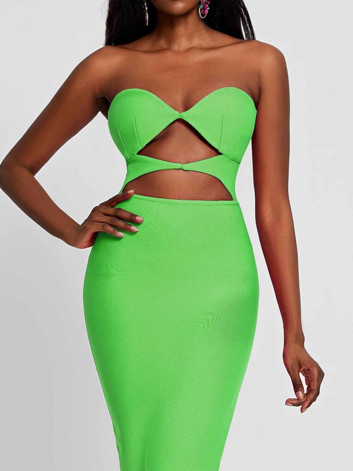 Strapless Cutout Bandage Bodycon Mini Dress
