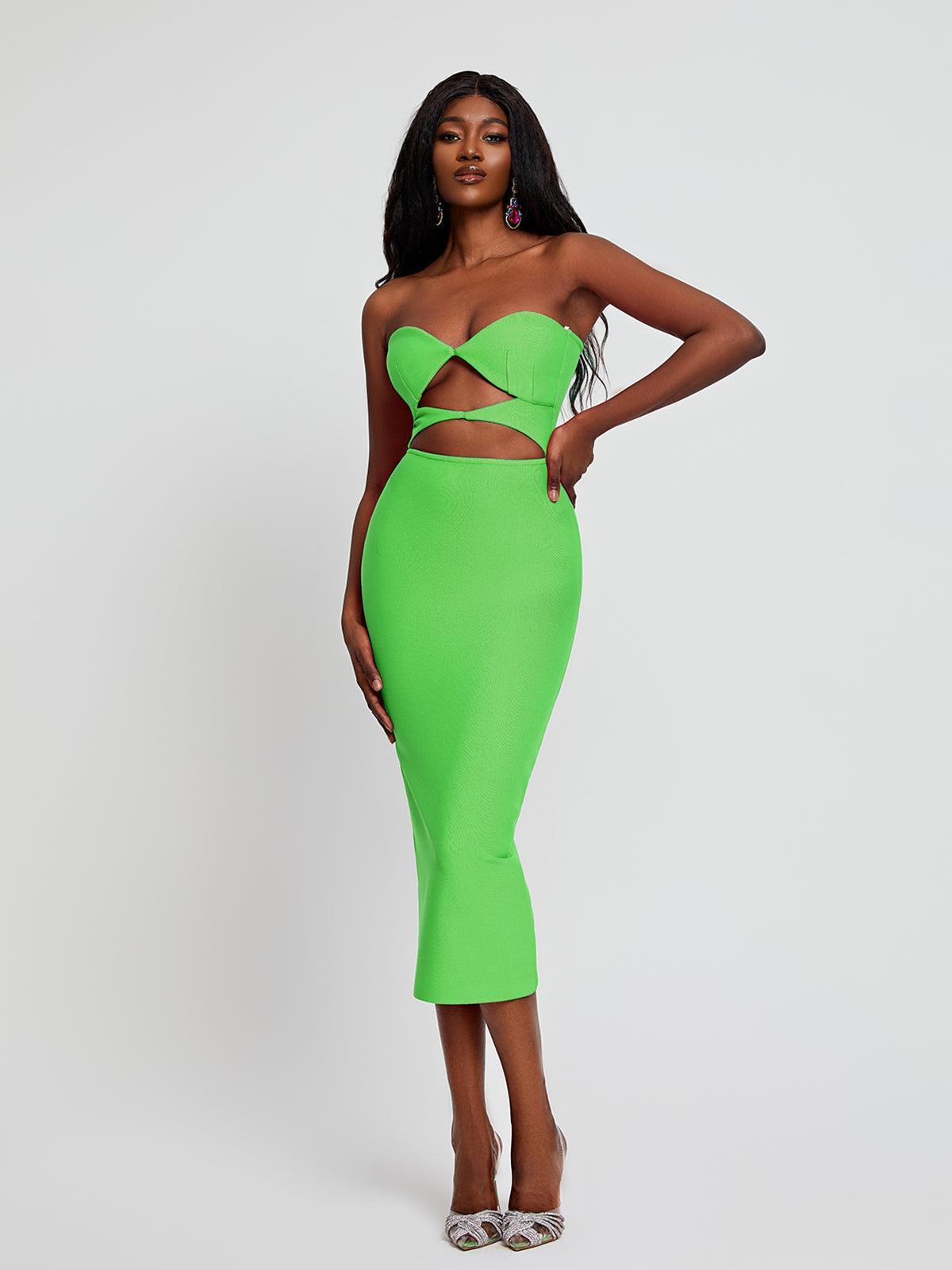Strapless Cutout Bandage Bodycon Mini Dress