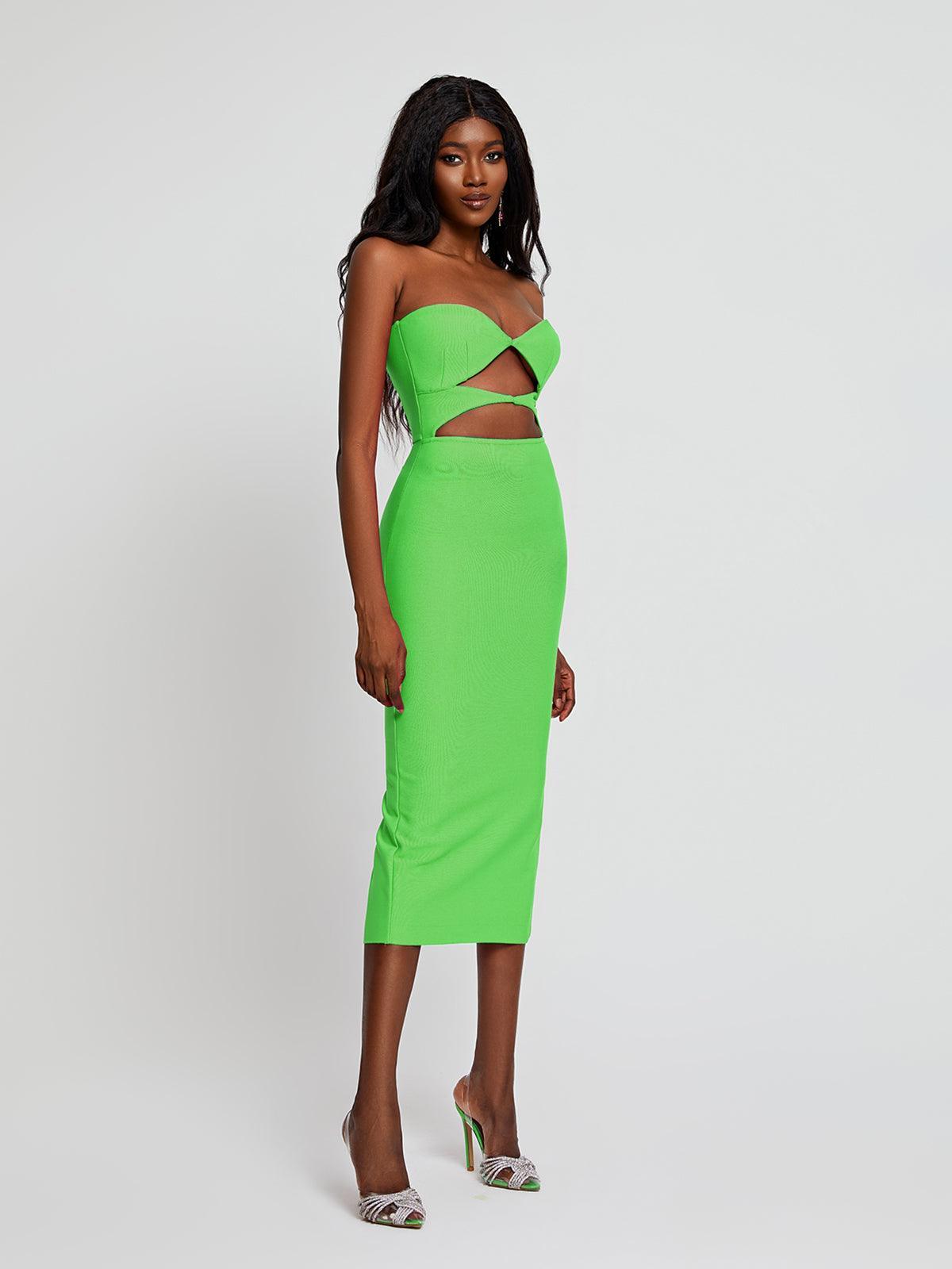 Strapless Cutout Bandage Bodycon Mini Dress