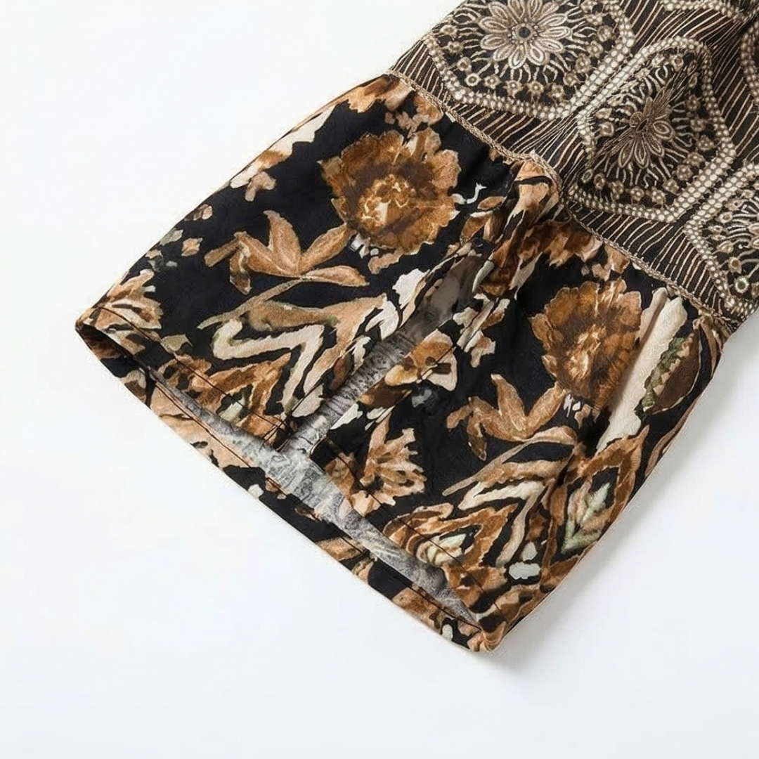 Elegant V-Neck Printed Dress