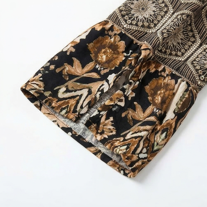 Elegant V-Neck Printed Dress
