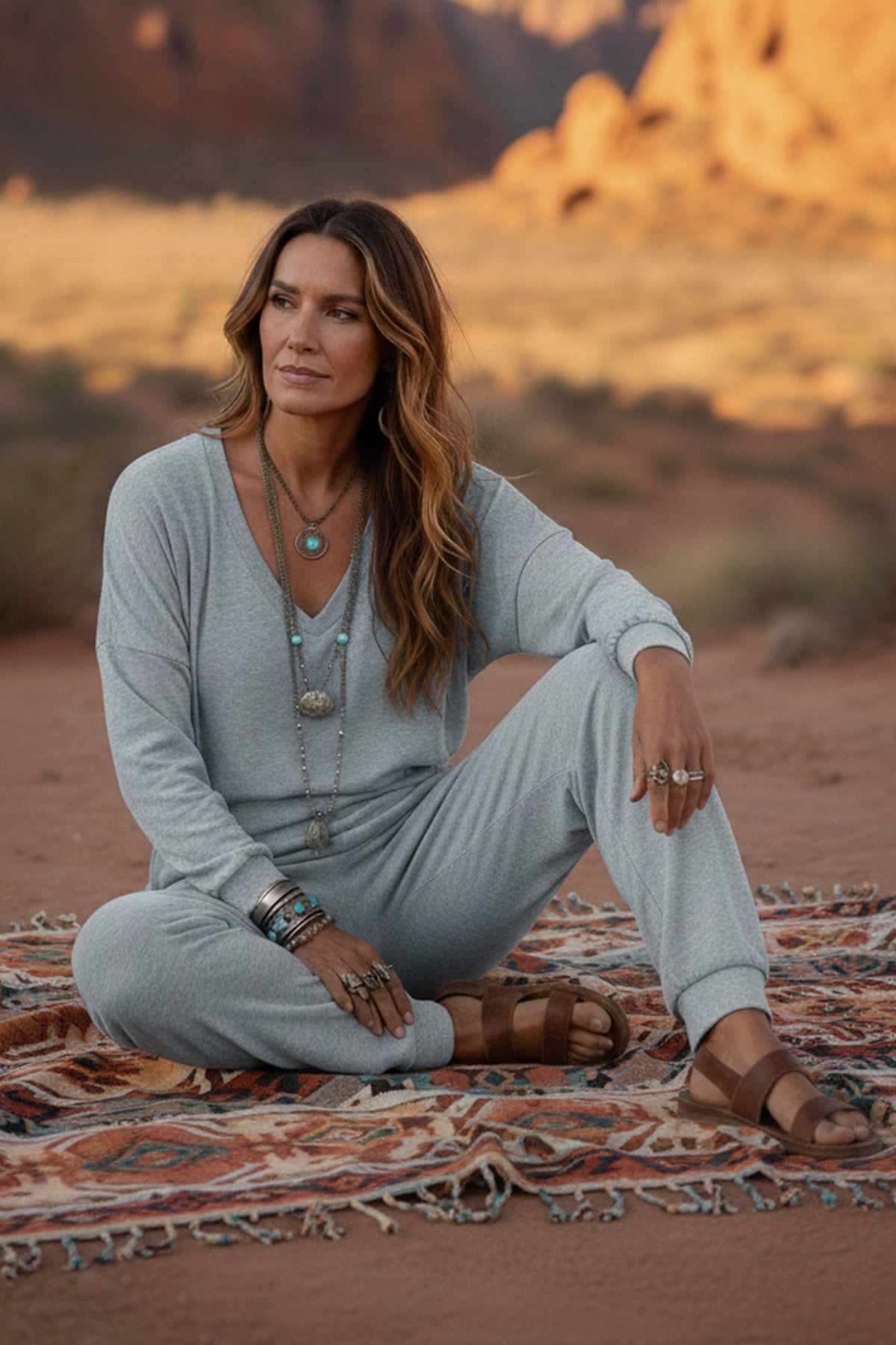 V Neck Drop Shoulder Pocket Jumpsuit