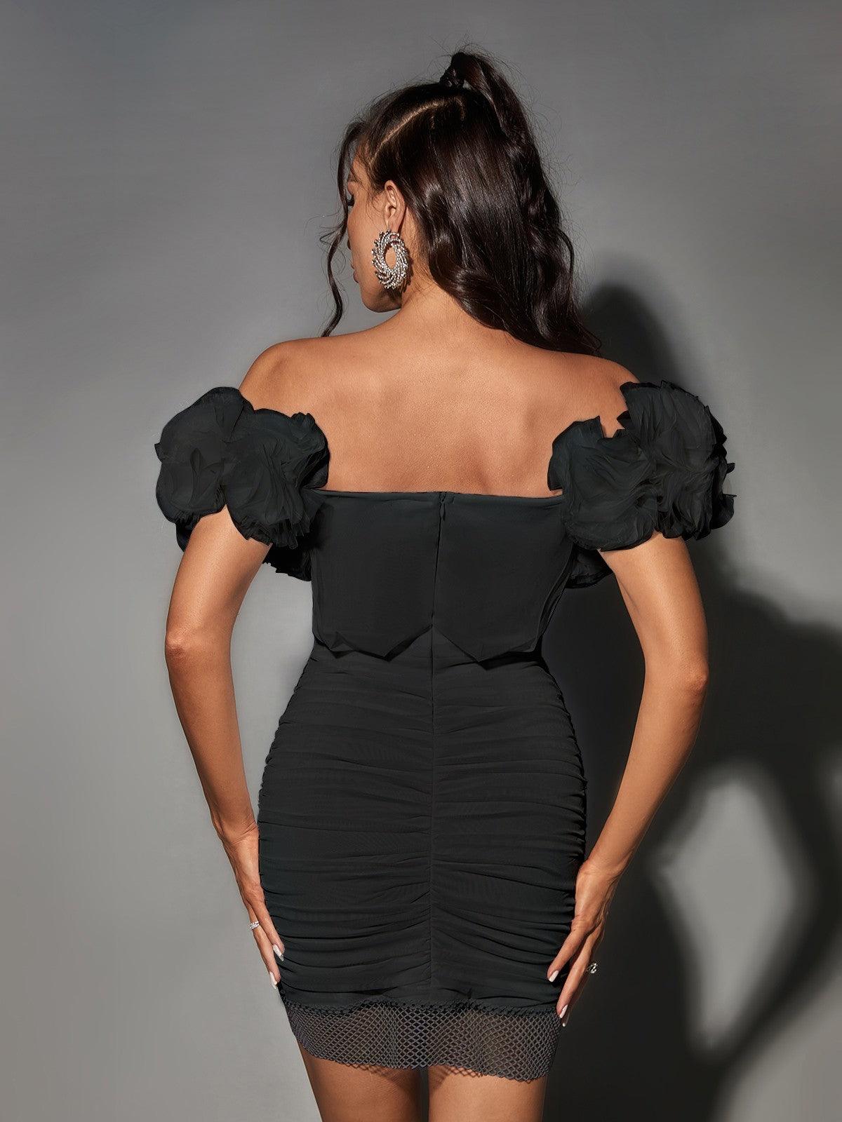 Off Shoulder Bandage Bodycon Mini Dress