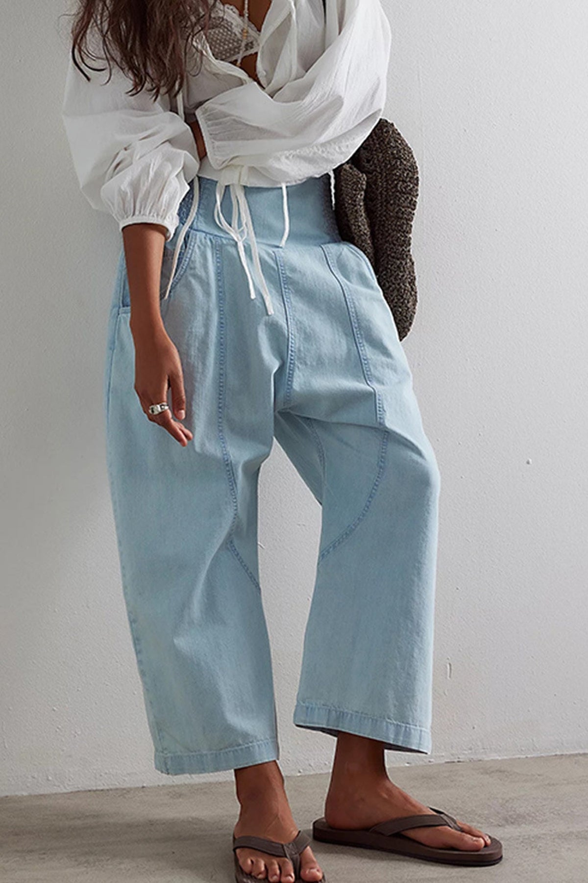 Wash Low-rise Baggy Haren Jeans