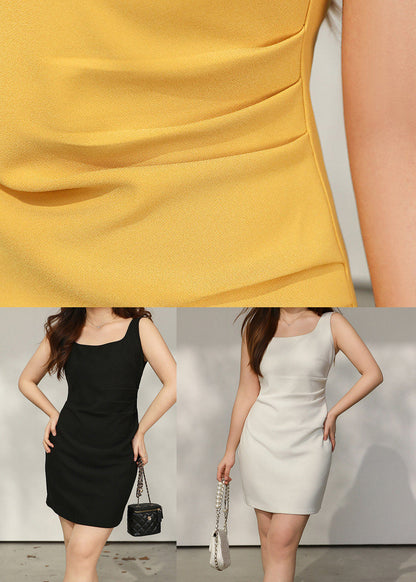 Square Neck Ruched Side Bodycon Mini Dress
