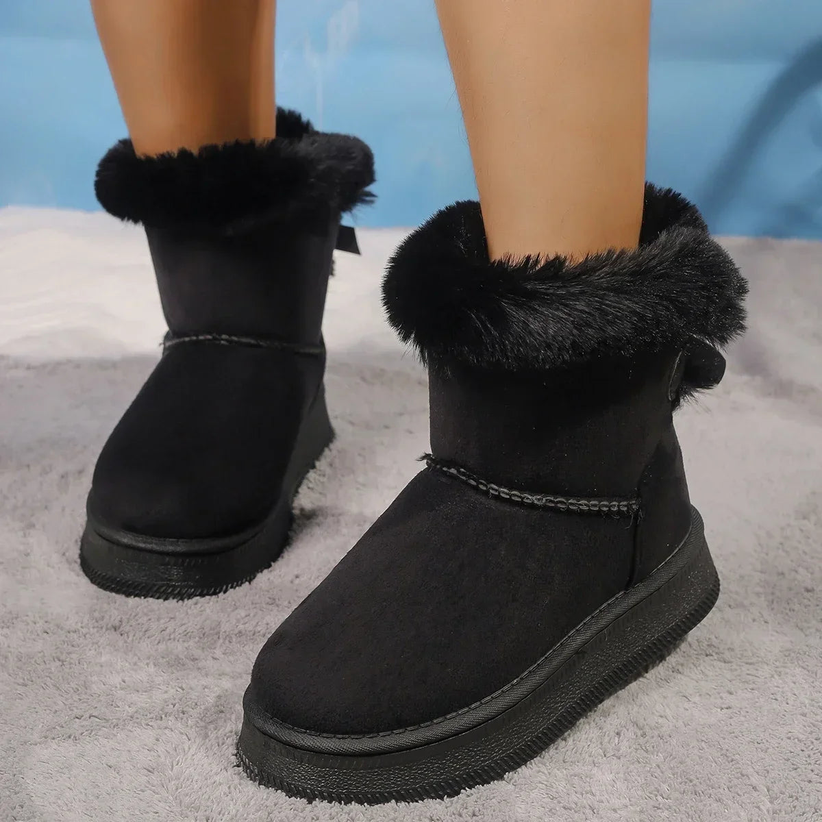 Winter Snow Platform Warm Boots Women 2024 New Plush Cotton Shoes Thicken Winter Woman Boots Non-slip Boots Women Platform Sh