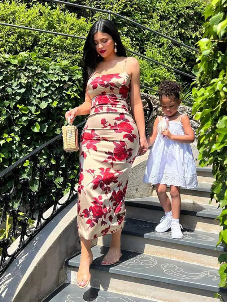 Women Floral Bodycon Beach Vacation Streetwear Summer Wholesale Business Midi Dresses