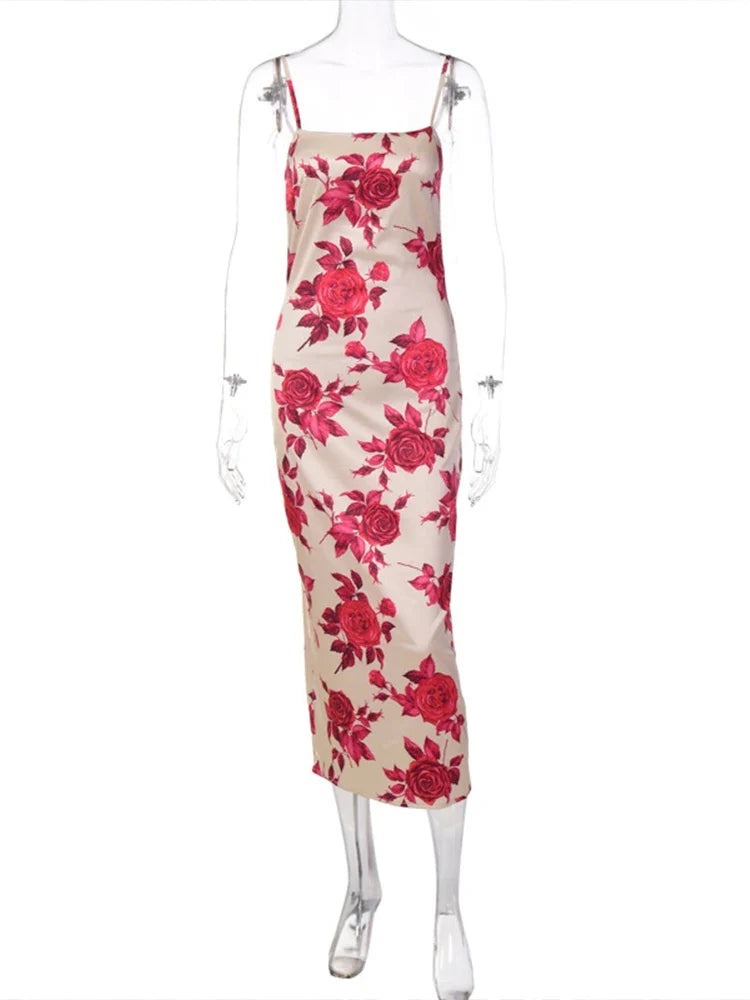 Women Floral Bodycon Beach Vacation Streetwear Summer Wholesale Business Midi Dresses