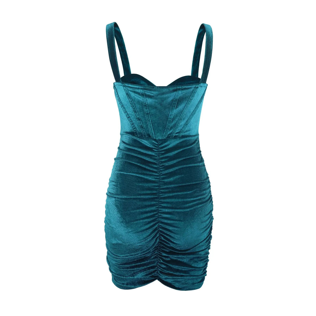 Green Velvet Dress Sexy Strapless Slim Slip Pleated Bodycon Twist Party Dress