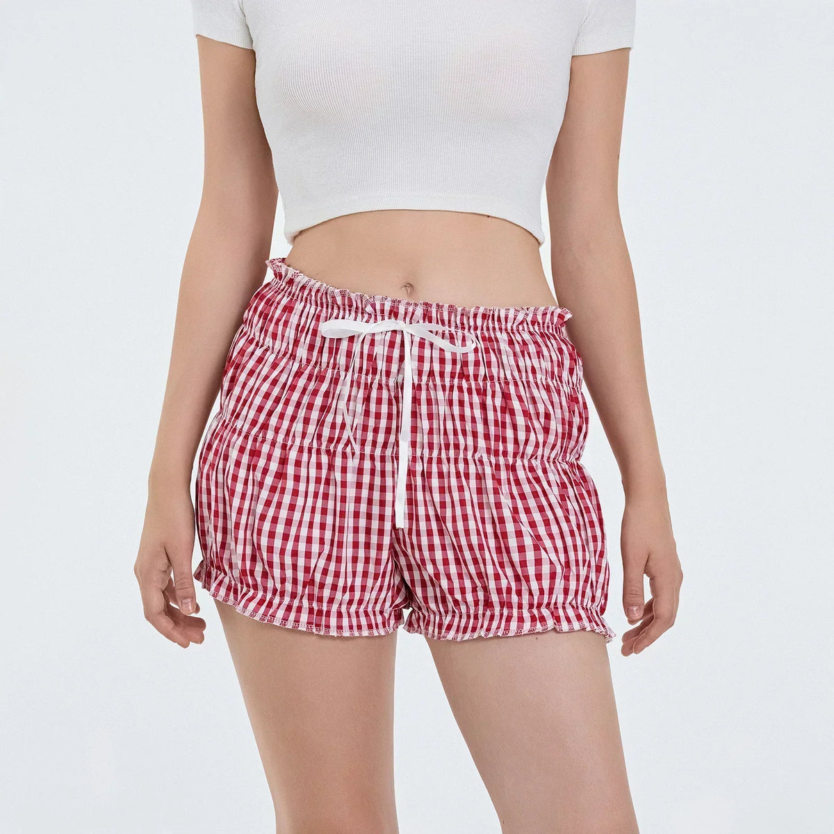 Plaid Ruffled Pajama Bloomer Short