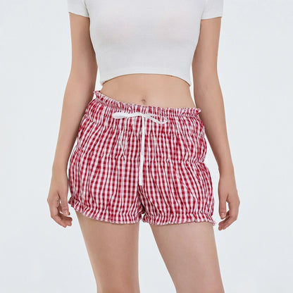 Plaid Ruffled Pajama Bloomer Short