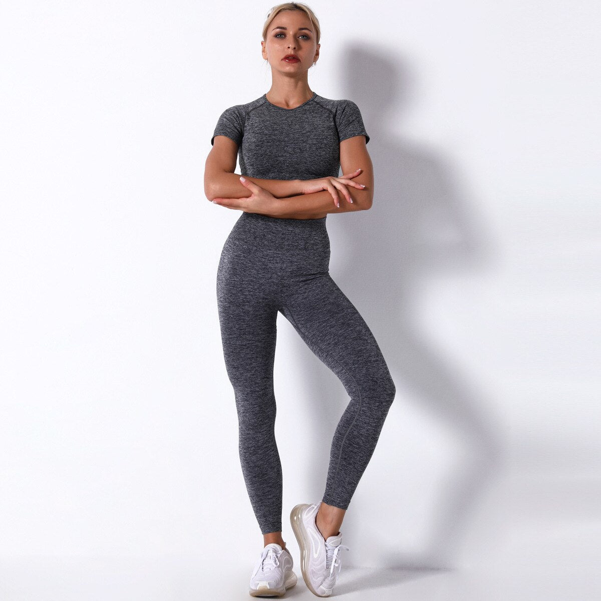 Women Seamless Sports Fitness Tracksuit Running Leggings