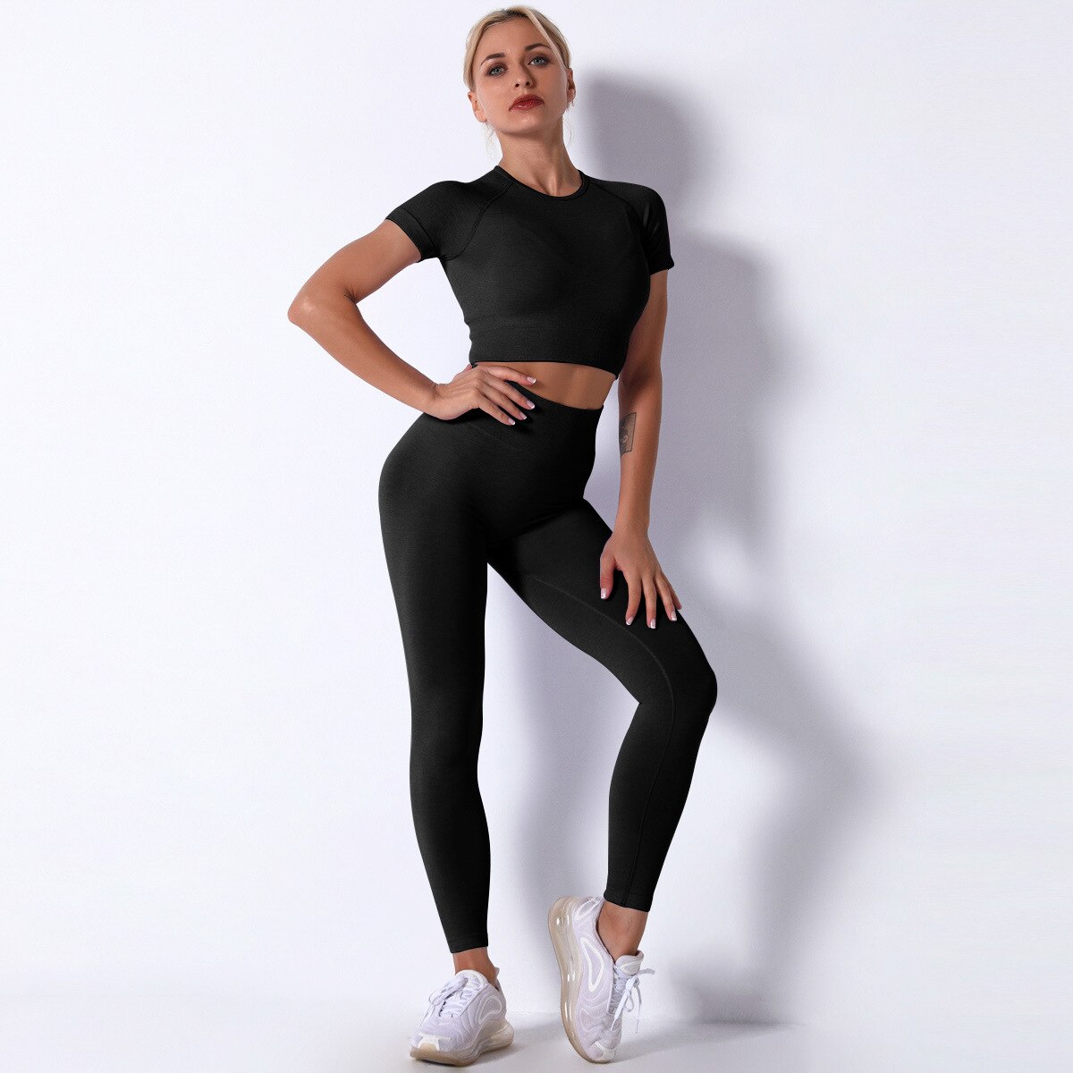 Women Seamless Sports Fitness Tracksuit Running Leggings