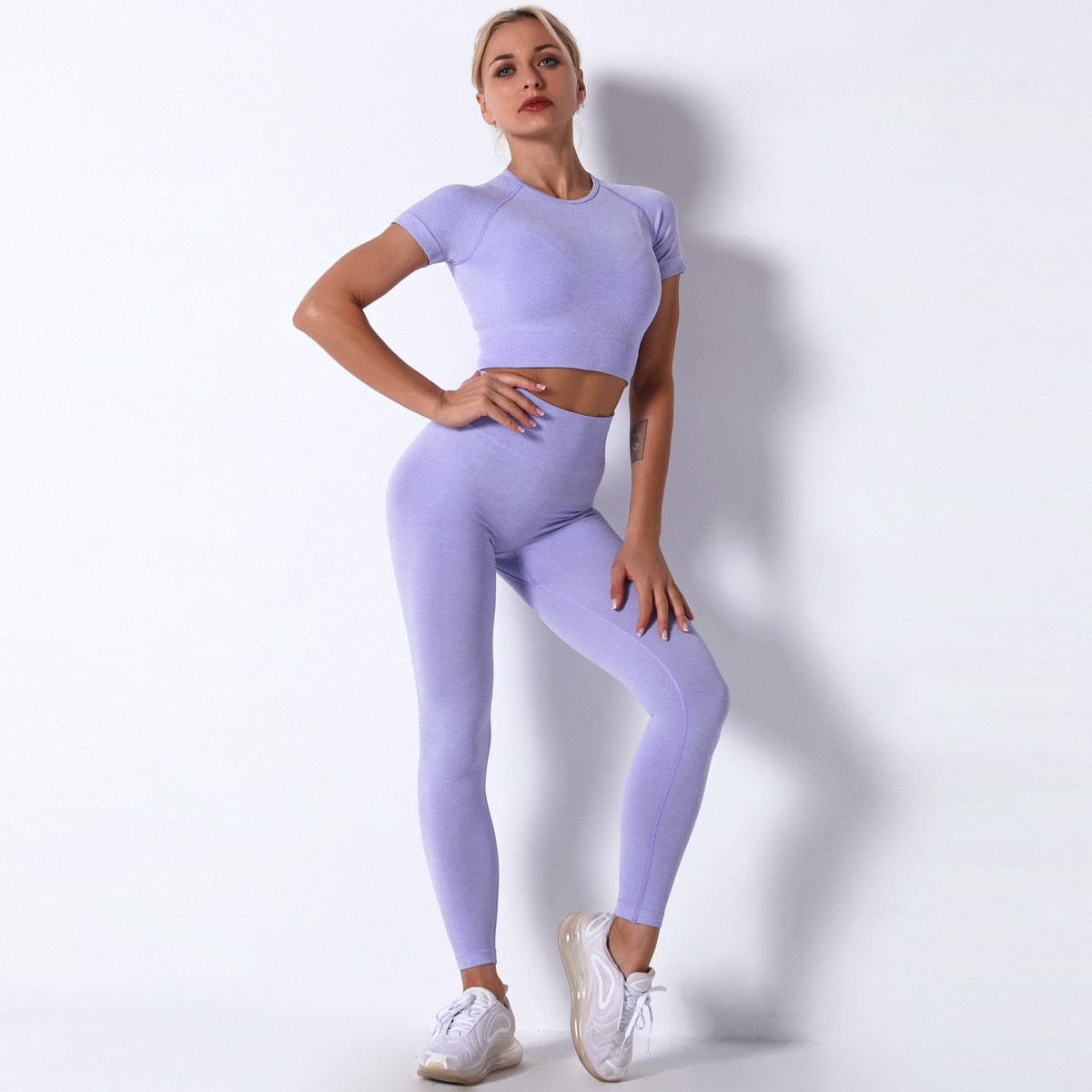 Women Seamless Sports Fitness Tracksuit Running Leggings