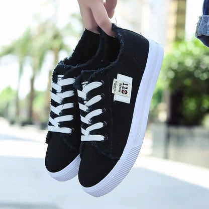 Women Spring Autumn Outdoor Walking Canvas Shoes Fall 2024 New Small White Jogging Sneakers Girls Student Sports Flat Trainer