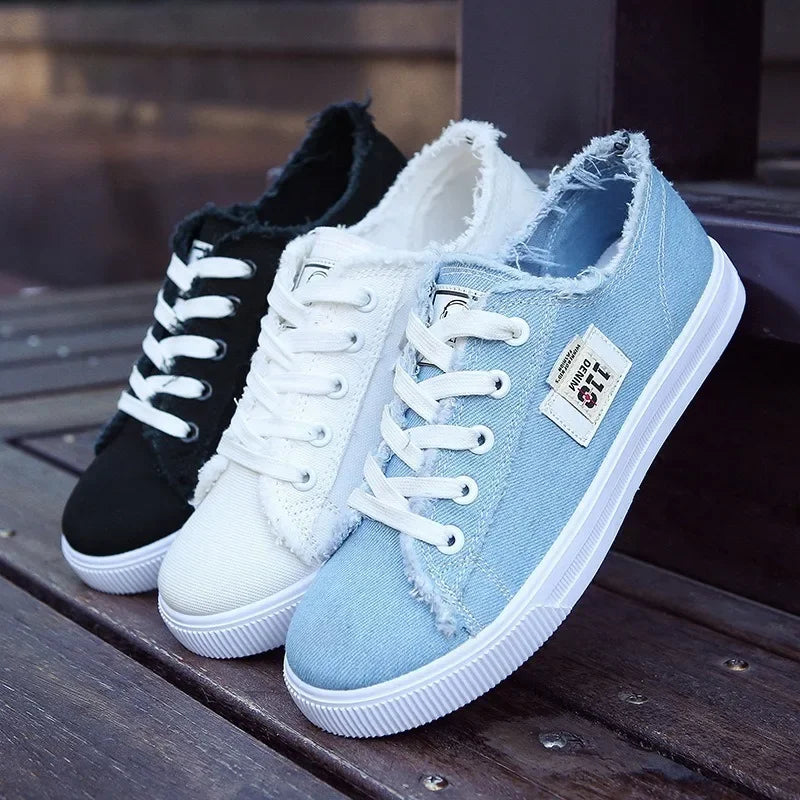 Women Spring Autumn Outdoor Walking Canvas Shoes Fall 2024 New Small White Jogging Sneakers Girls Student Sports Flat Trainer