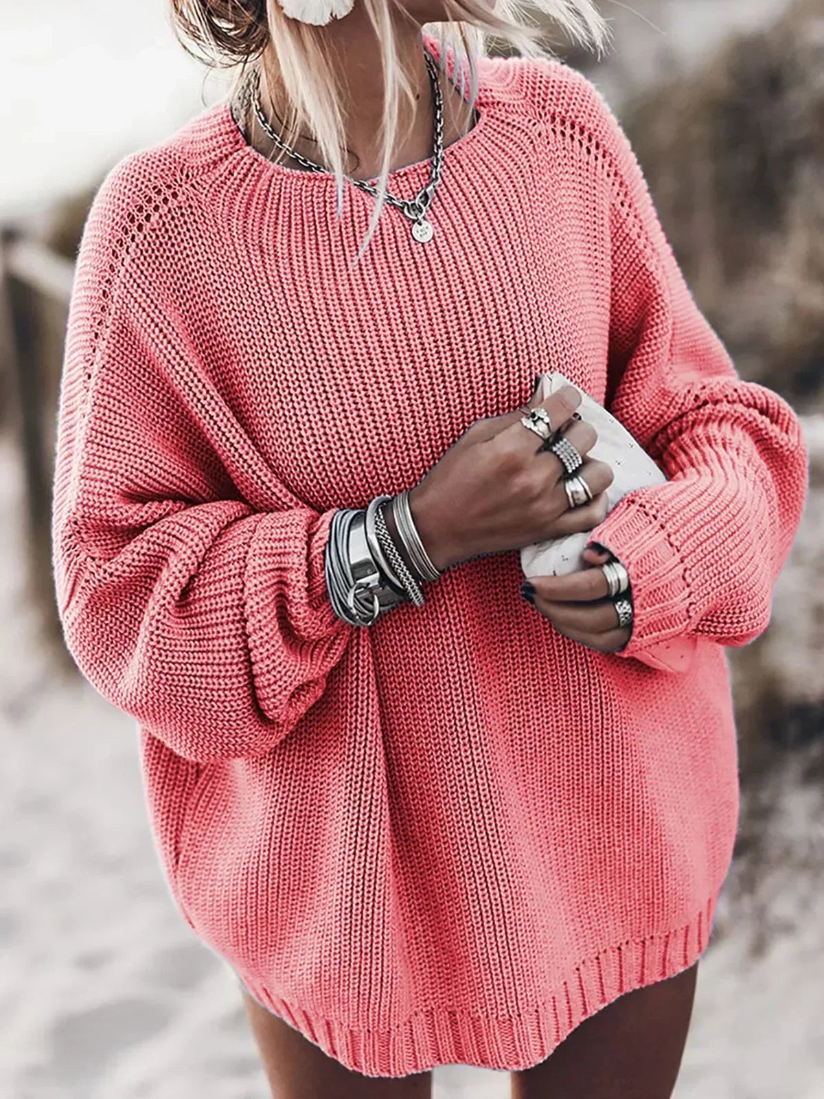 Simple Knit Elastic Winter Sweater