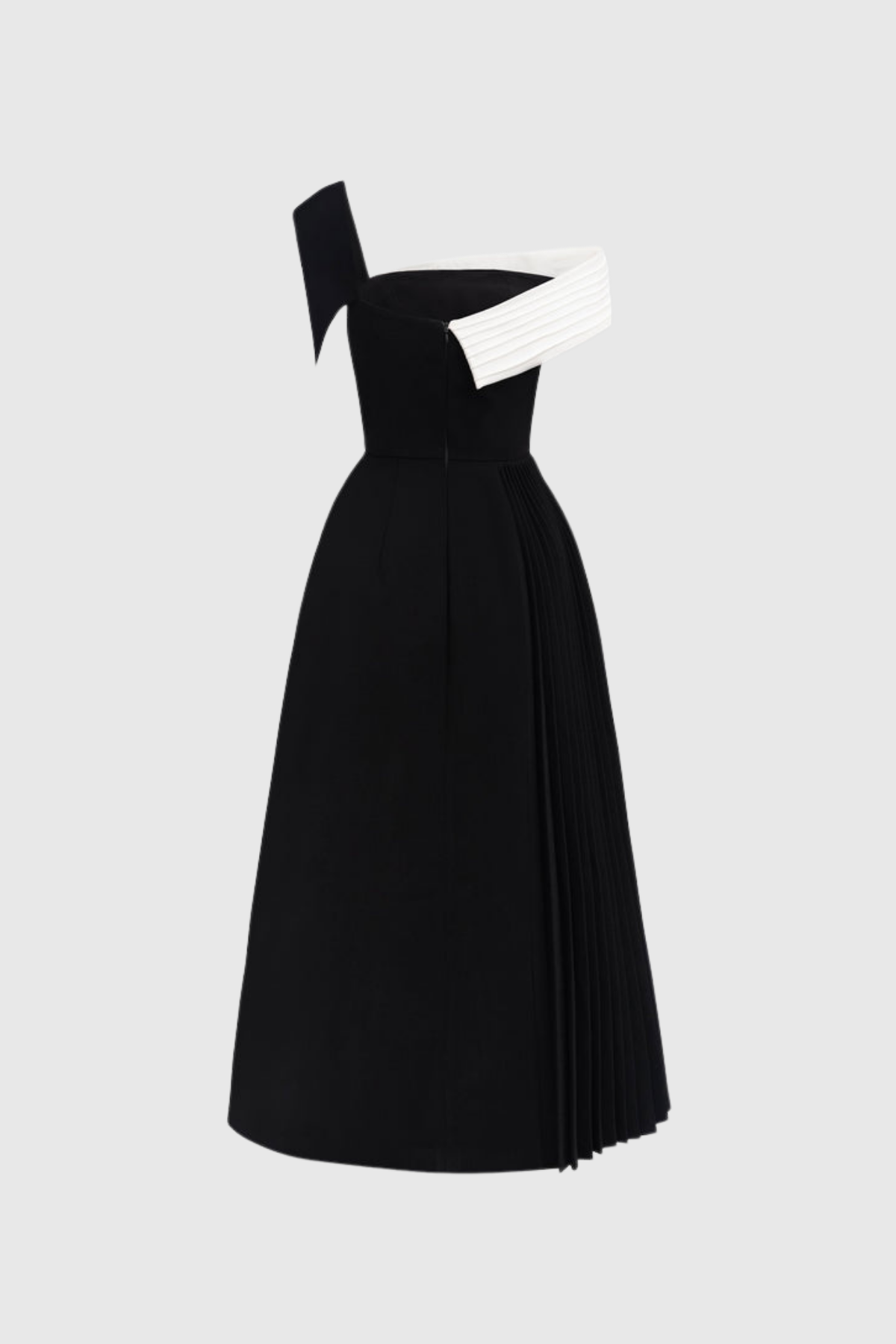 Asymmetric Lapel Midi Dress
