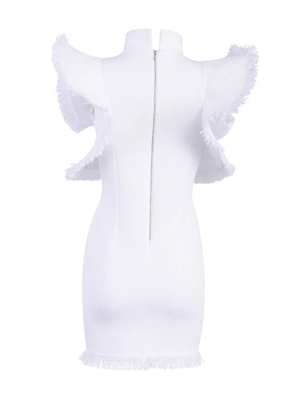 Square Neck Cutout Waist Bodycon Mini Dress