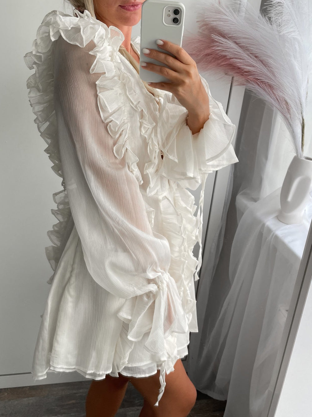 Strapless Tiered Ruffle Mini Dress