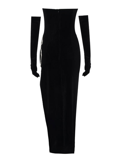 One Shoulder Draped Cutout Satin Maxi Dress