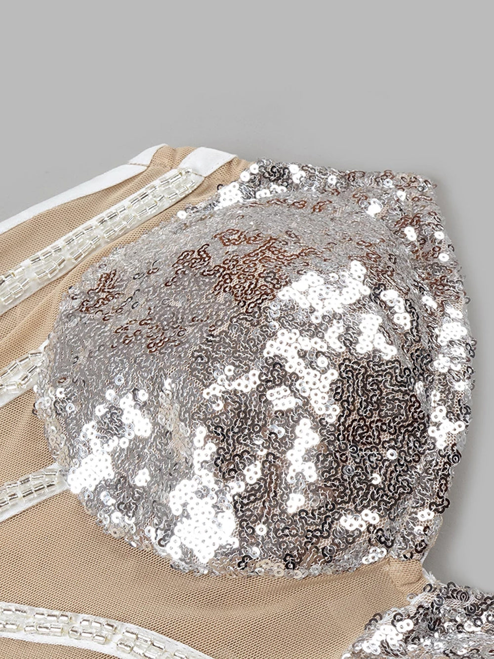 Sweetheart Sequin Bustier Beaded Corset Draped Bead Fringe Tulip Hem Mini Dress