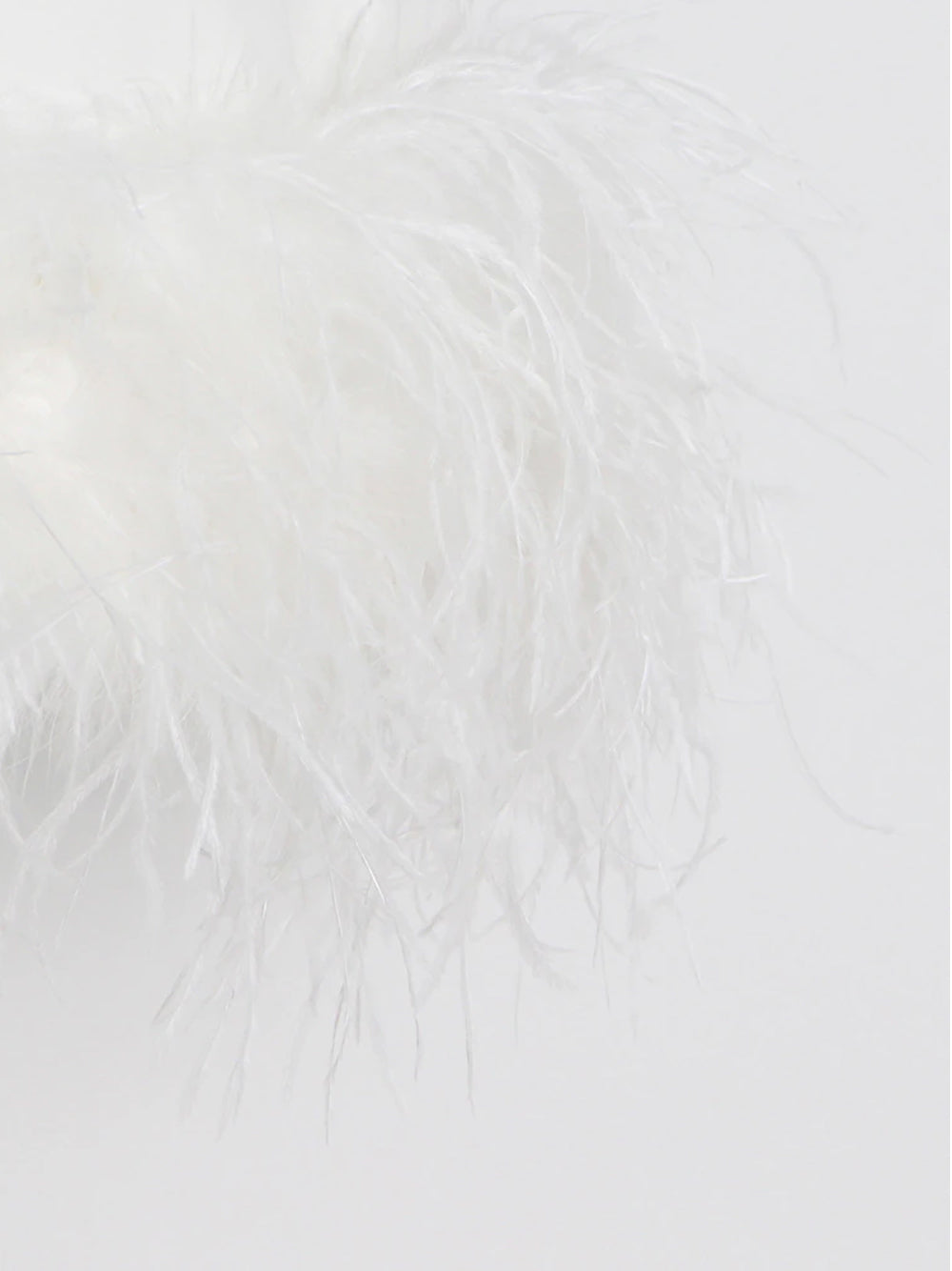 Mock Neck Sleeveless Shift Feather Trim Mini Dress