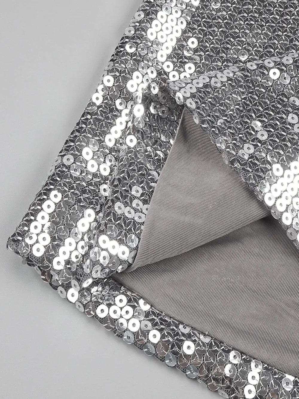 Cross Halter O-Ring Keyhole Midriff Cutout Wrap Hem Sequin Mini Dress