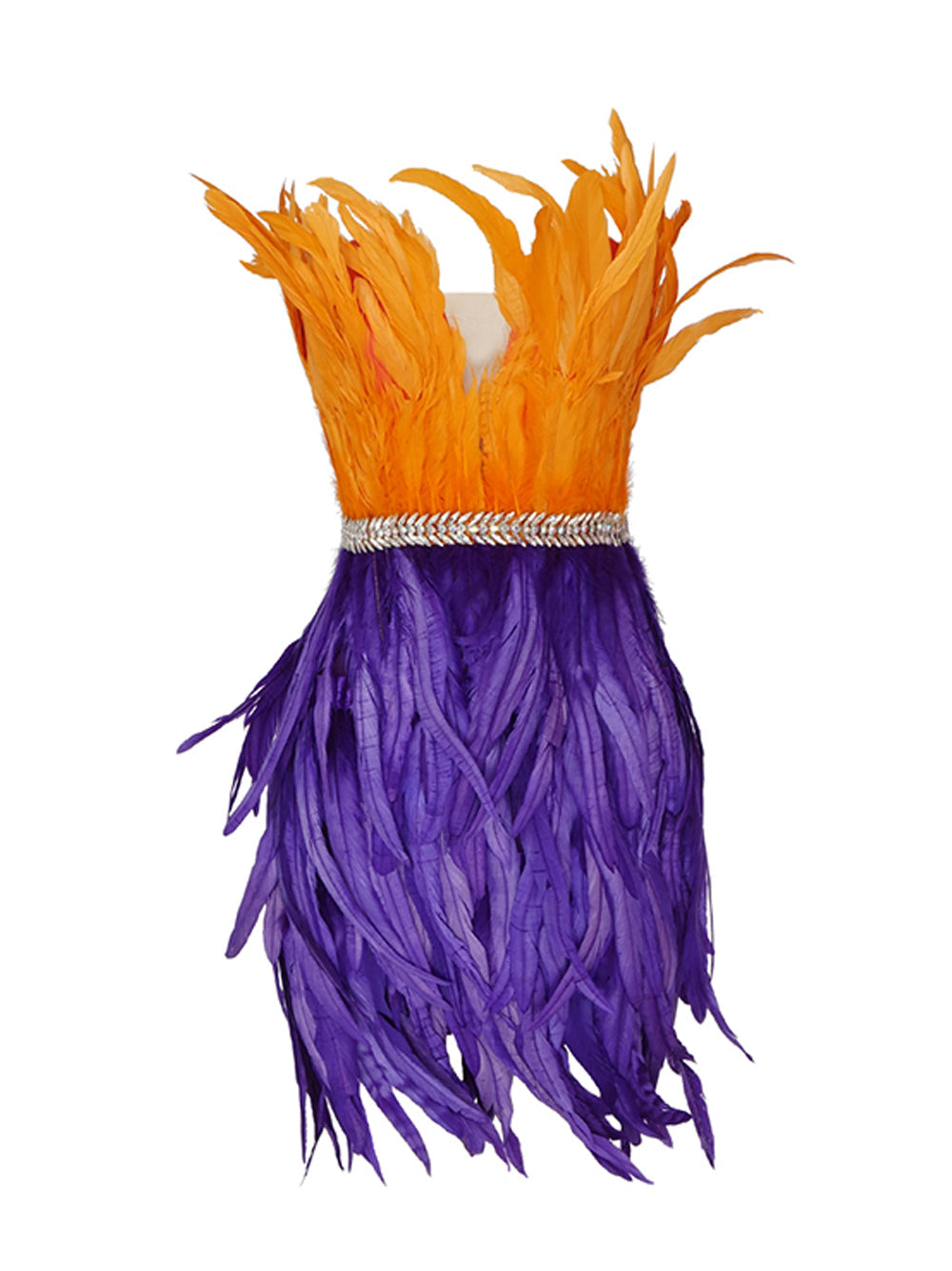Strapless Sweetheart Sequin Feather Trim Bodycon Mini Dress