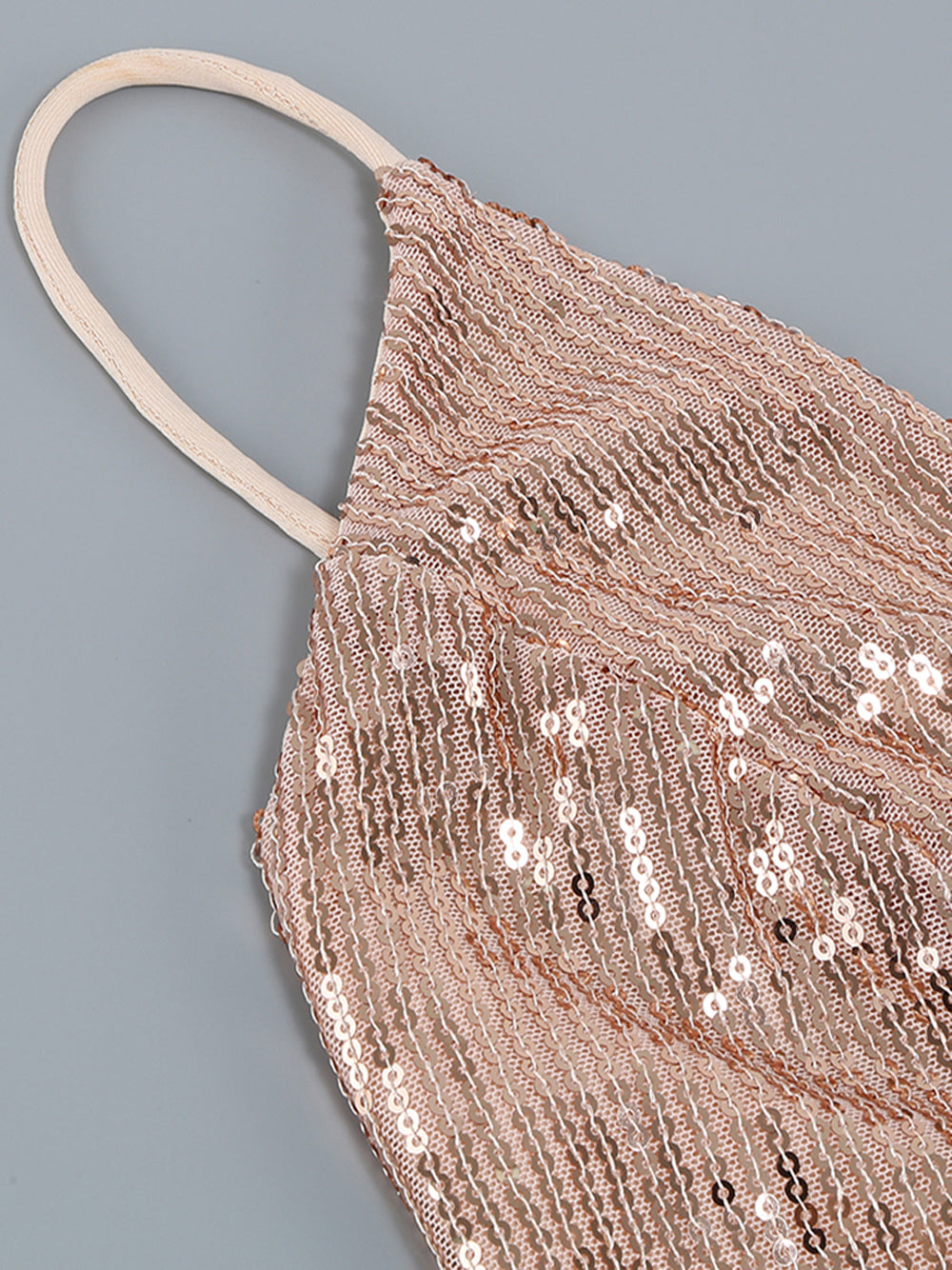 Plunging V Tie Front Sequin Feather Trim Mini Dress