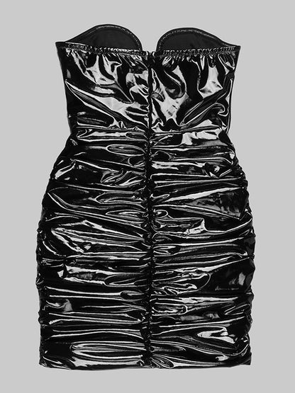 One Shoulder Ruched Cutout Bodycon Mini Dress