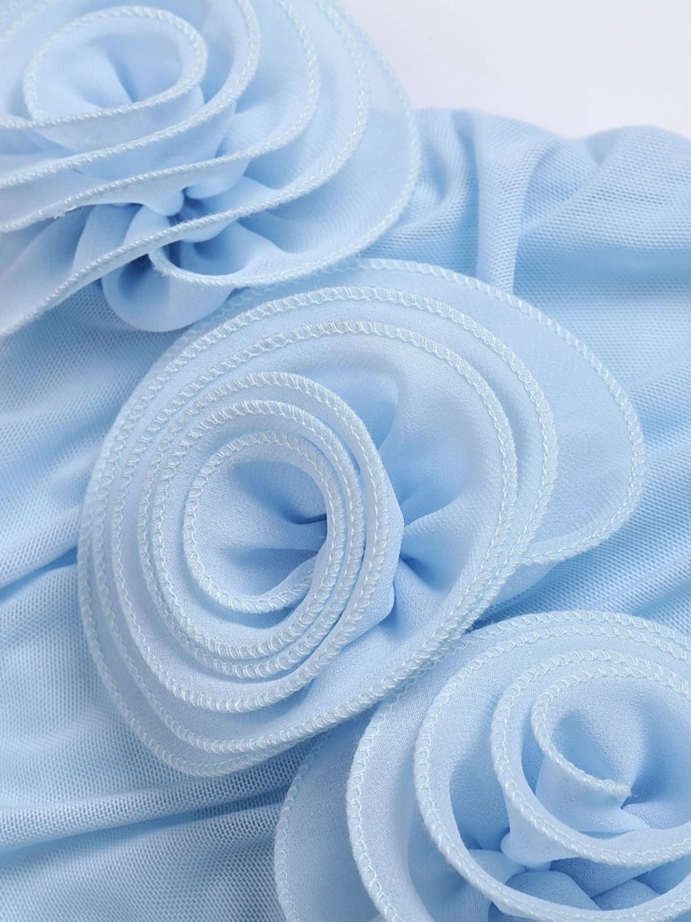 Halter Neck 3D Rosette Applique Column Maxi Dress