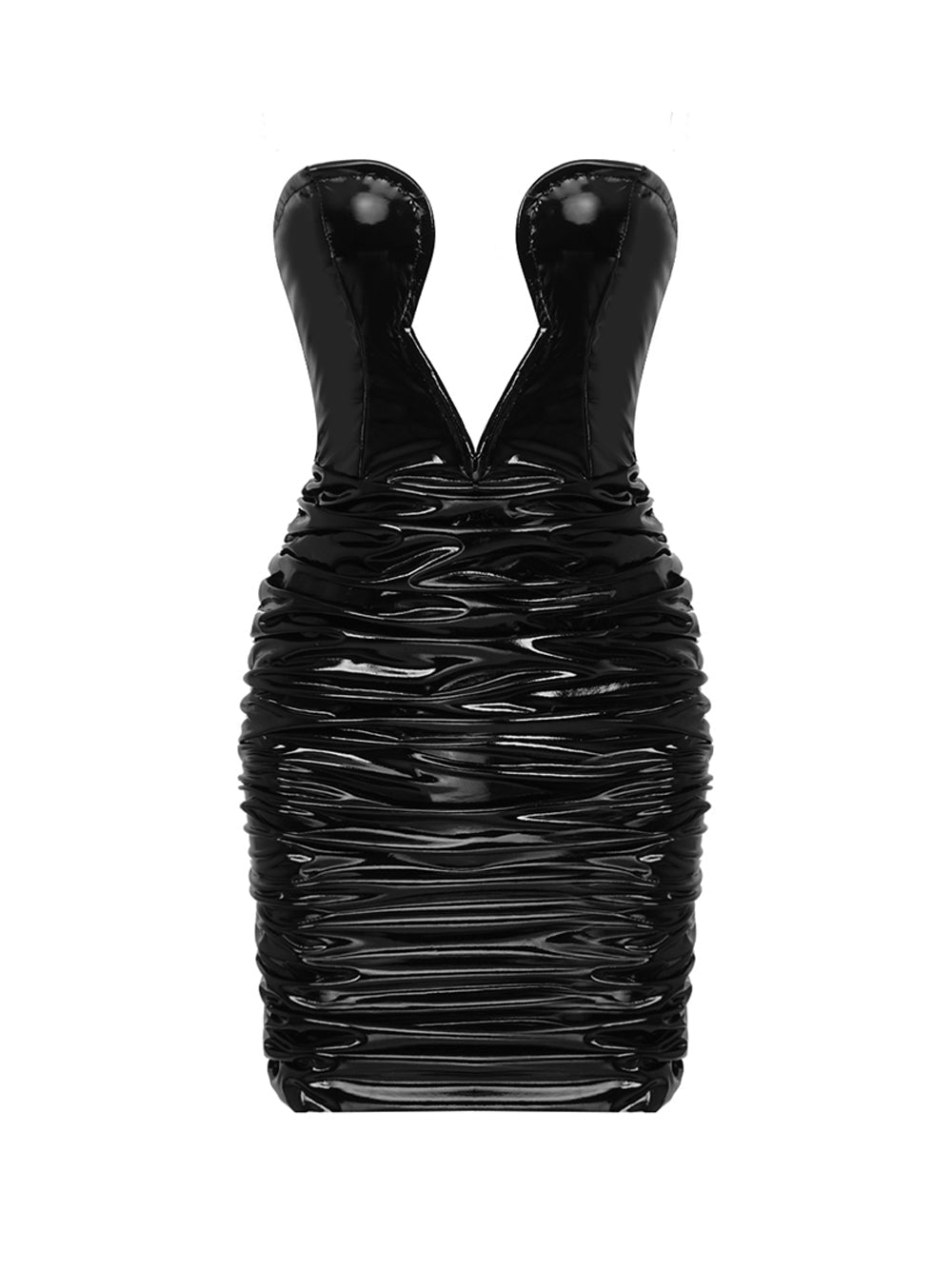One Shoulder Ruched Cutout Bodycon Mini Dress