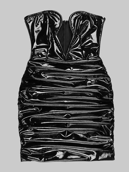 One Shoulder Ruched Cutout Bodycon Mini Dress