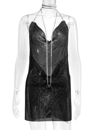 Backless Chainmail Mini Dress