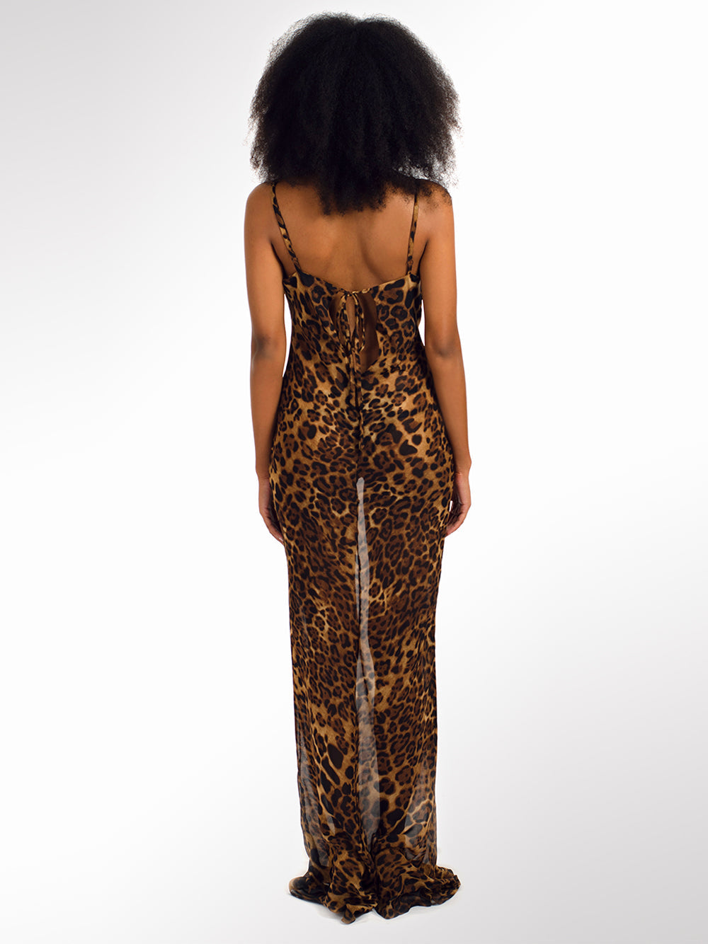 Cowl Neck Spaghetti Strap Print Satin Slip Maxi Dress