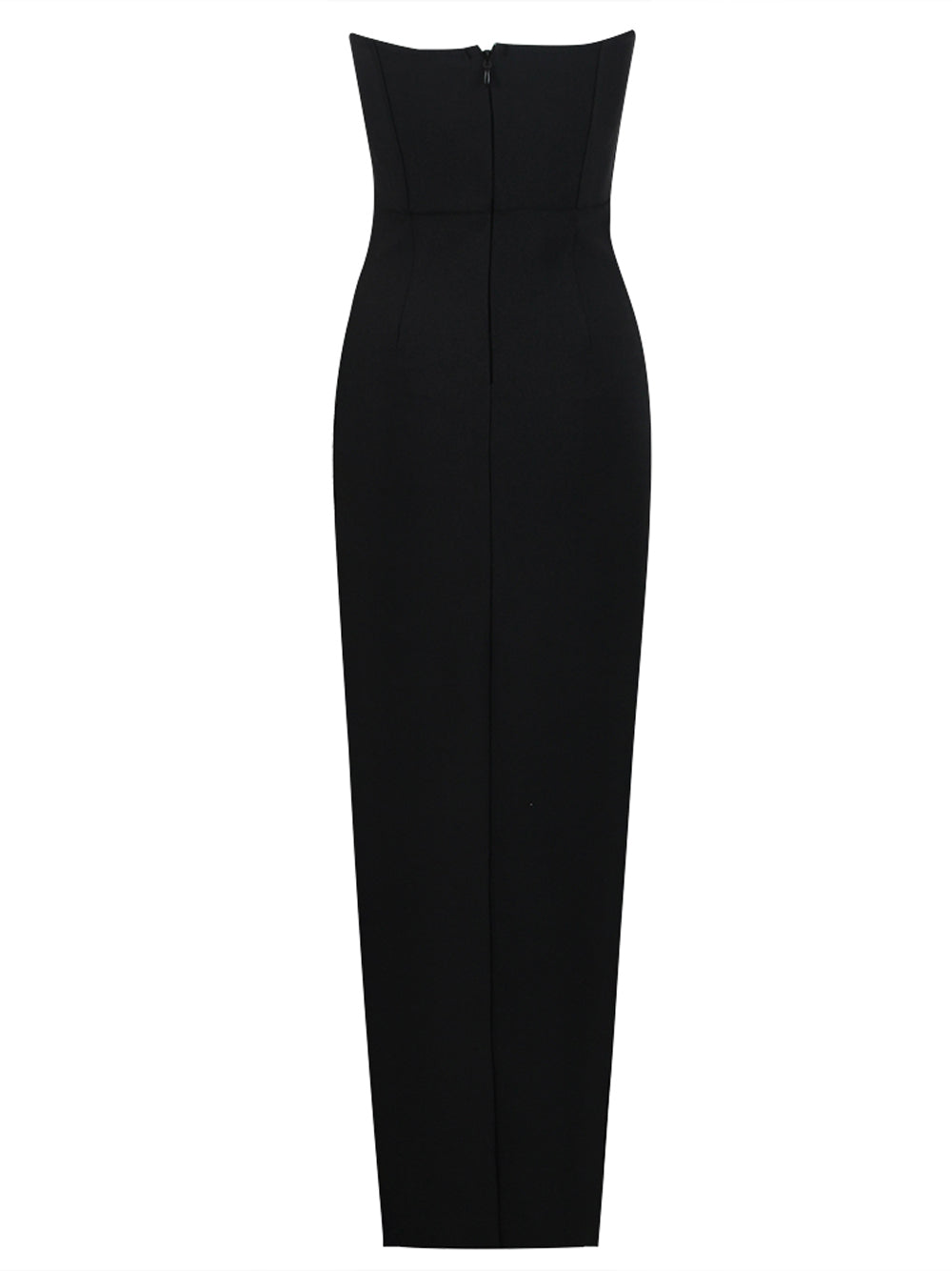 Strapless Crystal Vine Embellished Bodycon Midi Dress