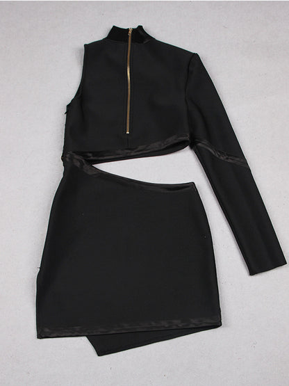 Strapless Ruched Rosette Mini Dress