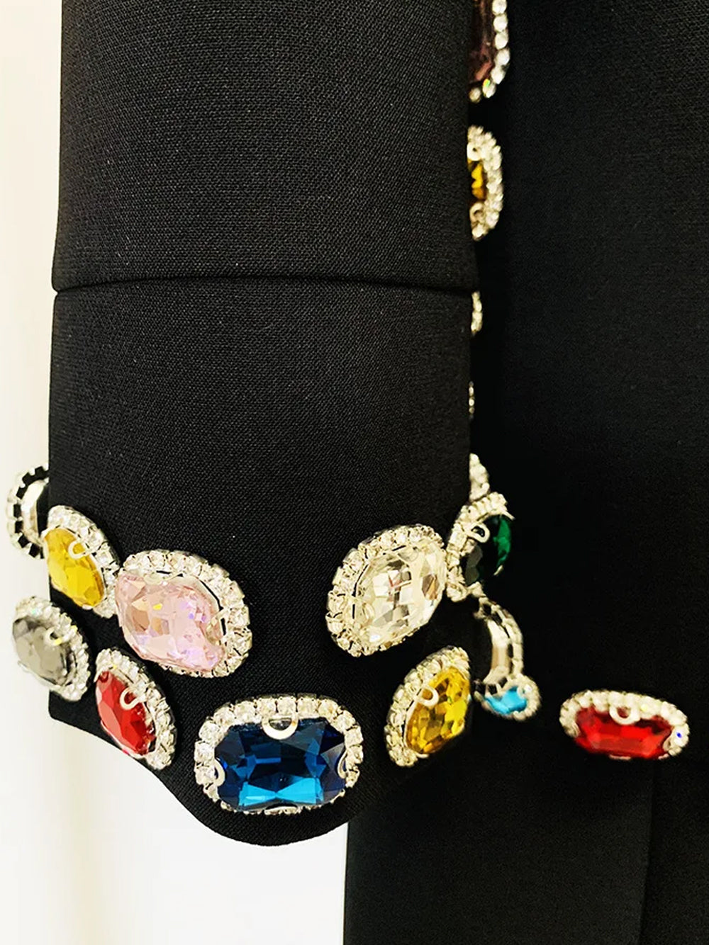 Mock Neck Multi Gem Embellished Patch Pocket Shift Mini Dress
