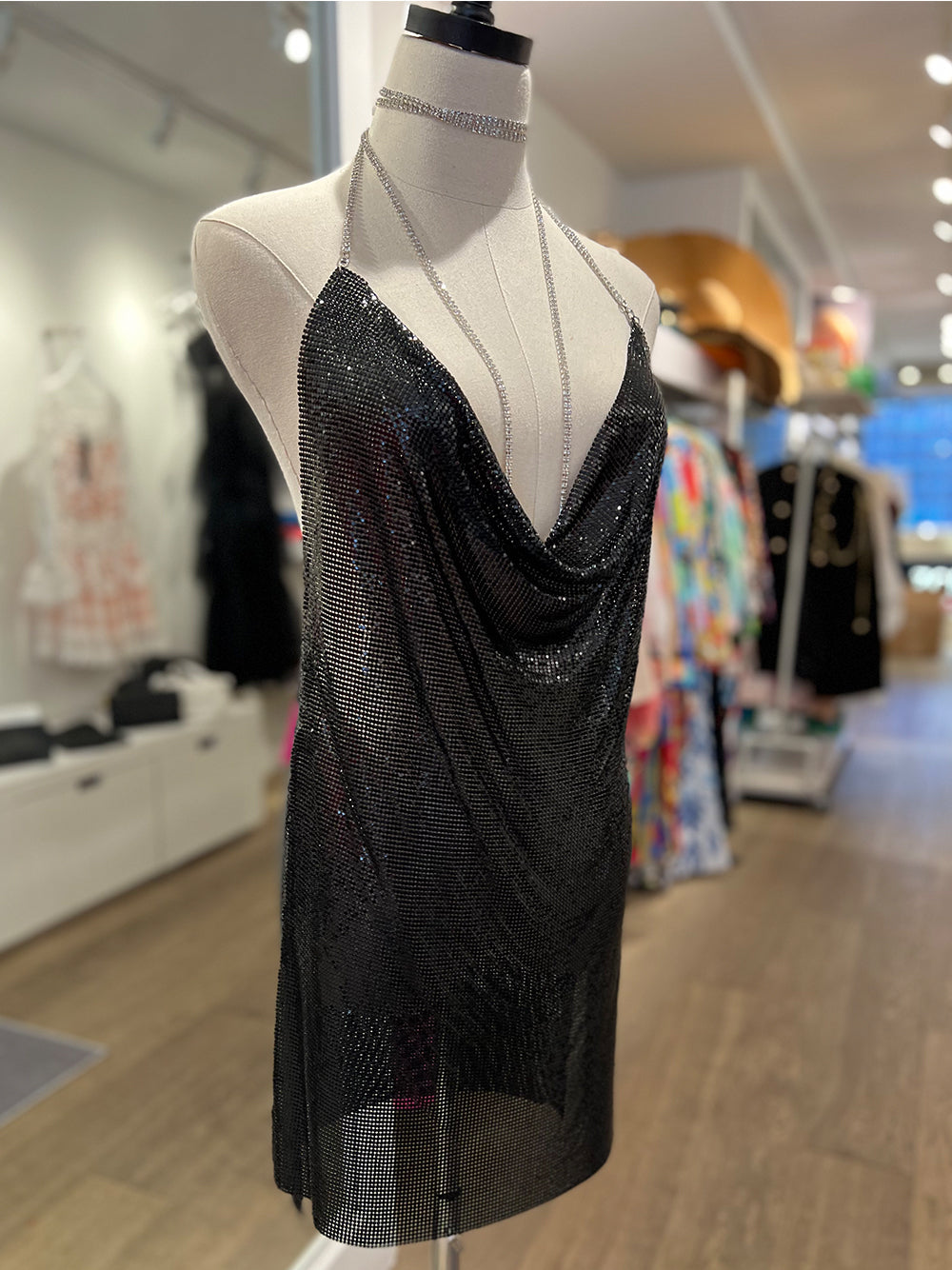 Backless Chainmail Mini Dress