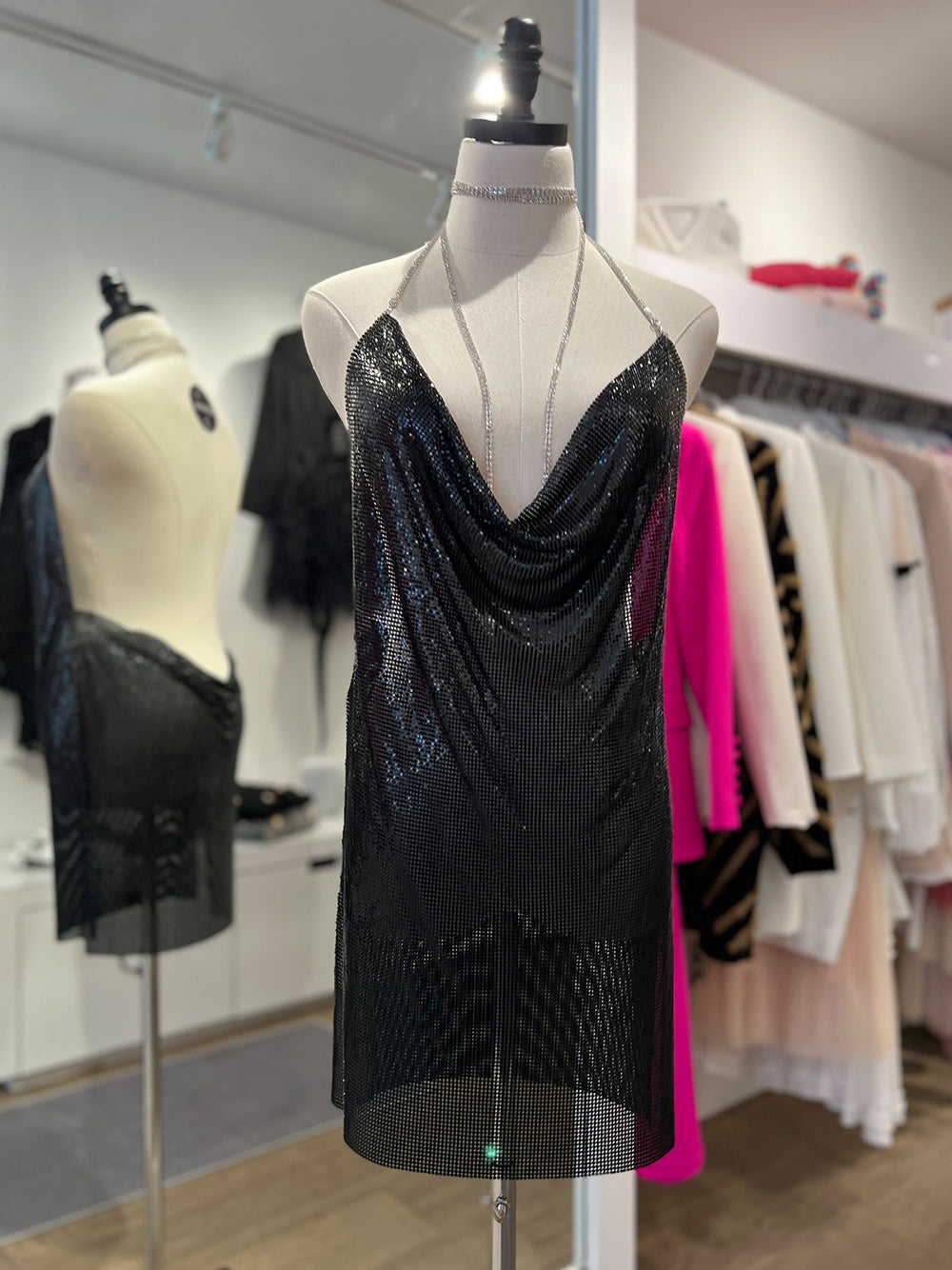 Backless Chainmail Mini Dress