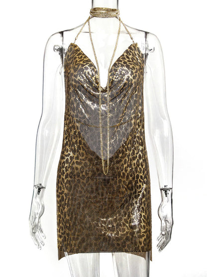 Backless Chainmail Mini Dress