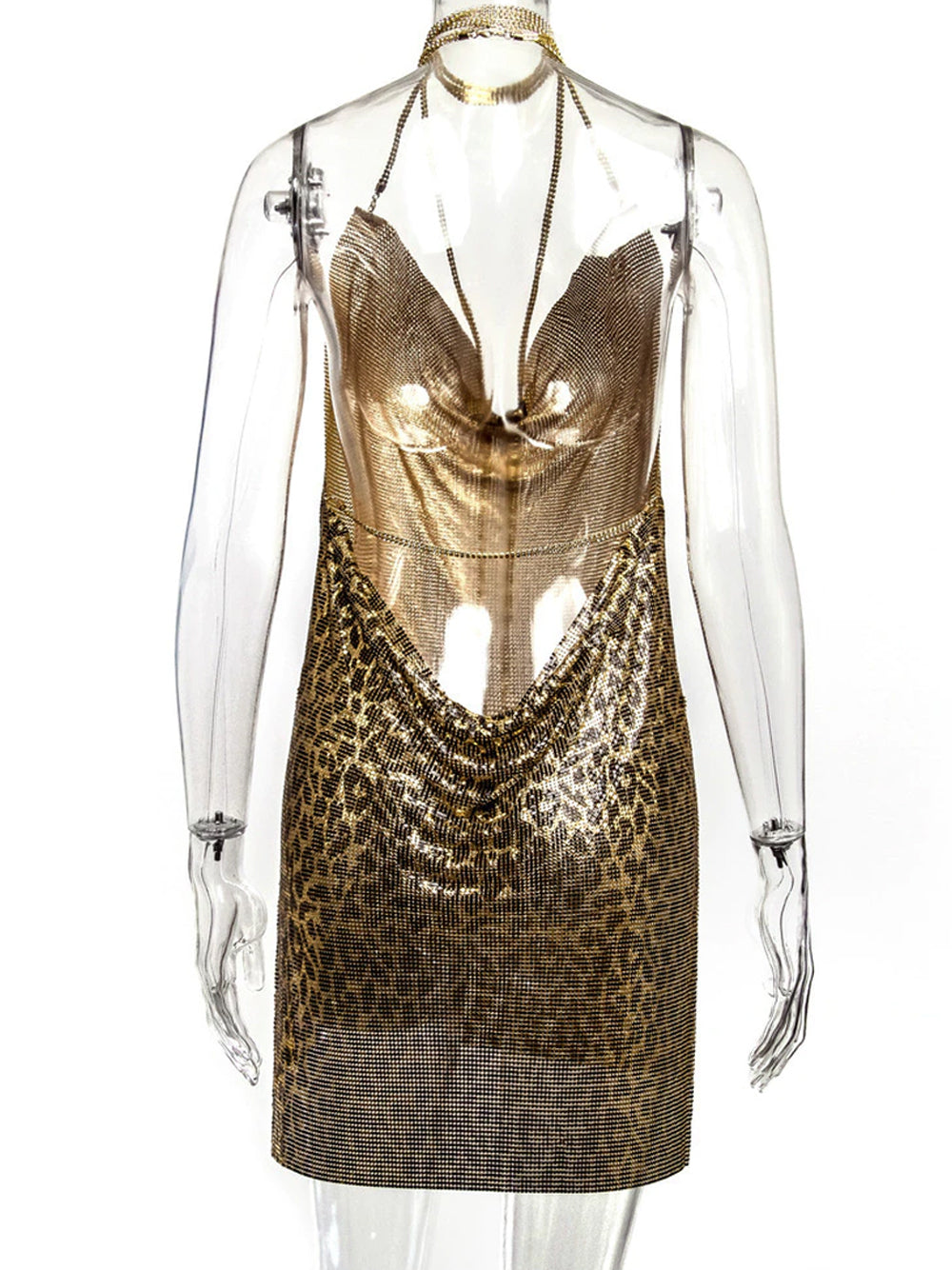 Backless Chainmail Mini Dress
