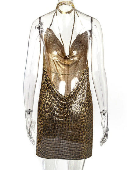 Backless Chainmail Mini Dress