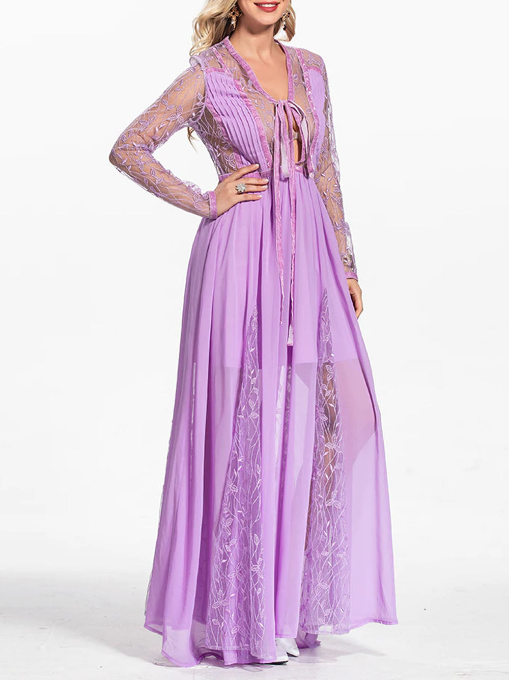 Halter Neck Lace Up Front Cutout Satin Maxi Dress