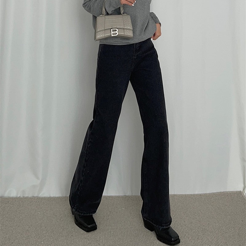 Loose High Waist Denim Straight Jeans